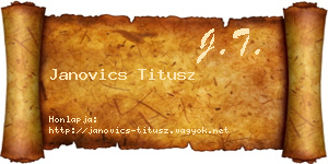 Janovics Titusz névjegykártya